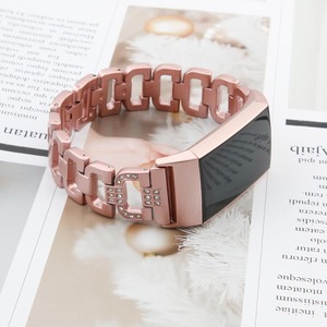 ShanHai – <span class=keywords><strong>Bracelet</strong></span> de rechange en métal pour <span class=keywords><strong>Fitbit</strong></span> <span class=keywords><strong>Charge</strong></span> 4 bandes/<span class=keywords><strong>Charge</strong></span> <span class=keywords><strong>3</strong></span> SE pour femmes, <span class=keywords><strong>Bracelet</strong></span> avec strass Bling - Product Image 4