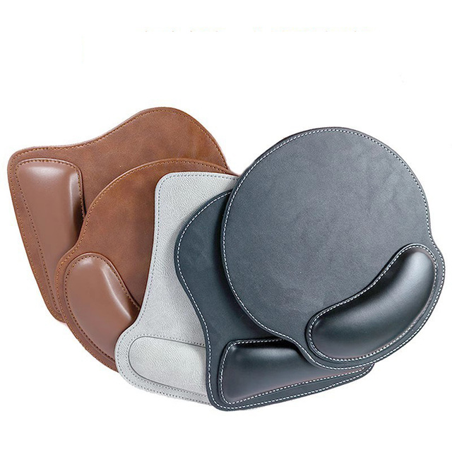 Durable 3D Memory Foam Arm Support Wrist PU Leather Pad Custom Gel Leather Top Wrist Rest Mouse Pad for Desk Office Rest Pad