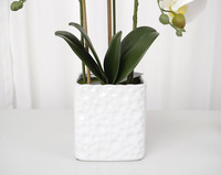 Oh Arts Vente directe de plantes ornementales de luxe en pot Fleur d'orchidée artificielle en pot pour la décoration du salon