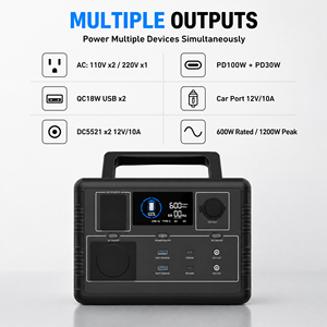 สถานีไฟฟ้าพกพา OEM 600W 480Wh 512Wh 560Wh ชาร์จเร็ว 1.5 ชั่วโมง ระบบสำรองไฟ (UPS) เครื่องกำเนิดไฟฟ้าพลังงานแสงอาทิตย์สำหรับสำรองไฟบ้าน - Product Image 4