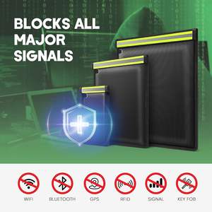 Grande pochette Faraday anti-pistage étanche et ignifuge avec poignée <span class=keywords><strong>Portable</strong></span> pour ordinateurs portables téléphones clés <span class=keywords><strong>de</strong></span> voiture B050W - Product Image 5