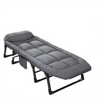 Lit de repos pliable Ruisida en métal pour bureau, chaise inclinable individuelle, lit portable pour la maison et l'extérieur