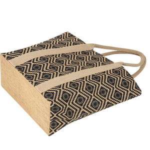 กระเป๋าชายหาดผ้าปอกระเจาแฟนซีสำหรับผู้หญิงเป็นมิตรกับสิ่งแวดล้อมและมีกระเป๋าที่มีลวดลายสีเทาเข้มและมีที่จับบุด้วยผ้าฝ้าย - Product Image 2