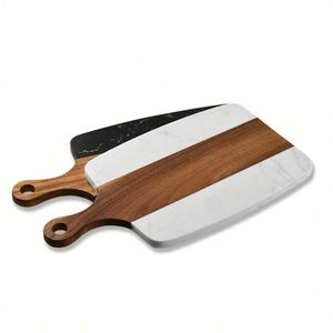 Moules carrés réutilisables écologiques de style occidental, design marbre, 1 pièce, pour servir steak, fruits, fromage, gâteau, outils de découpe - Product Image 1