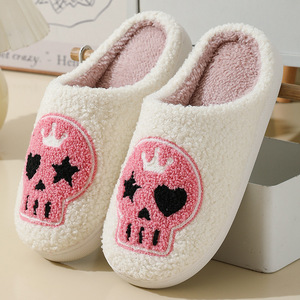 Natale invernale caldo carino e accogliente casa rosa pantofole diavolo per gli uomini donna - Product Image 2