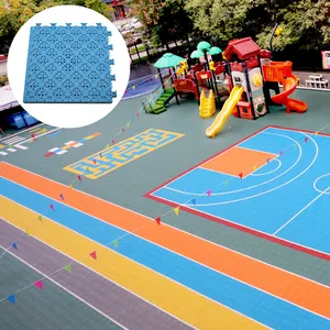 ZSFLOOR school equipment interlocking sports playground flooring outdoor playground surface primary school flooring