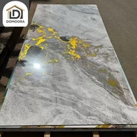 Panel de Revestimiento de Pared de PVC con Diseño de Mármol, Lámina Decorativa con Relieve y Acabado Cepillado para Interiores Comerciales, Directo de Fábrica