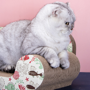 Classico 56*26*20cm grande gatto graffiare letto di Sisal e materiale di carta Catnip cartone gatto Scratcher letto con erba gatta giocattolo - Product Image 5