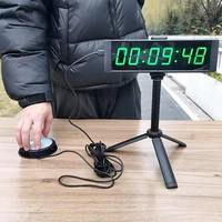Stopwatch Elektronik Digital LED GX dengan Baterai Isi Ulang, Layar LED, Pengatur Waktu Permainan, Tombol Tekan Jarak Jauh, dan Dudukan Meja