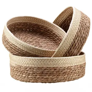 Ronde Rotan Manden Set Voor Fruit, Brood Serveren Decoratieve Geschenkmanden Leeg