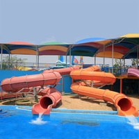 Toboggan aquatique pour enfants en gros, combo familial double toboggan, petit toboggan de parc aquatique en fibre de verre, plastique et acier inoxydable, Guangzhou
