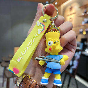 3D muñeca colgante encantador dibujos animados Skate Simpson llavero suave goma mochila accesorios llavero coche llavero colgante llavero personalizado - Product Image 5