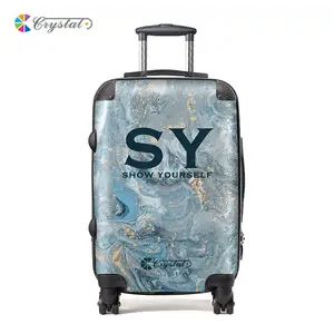Customized Design cabin size 100% PC luggage / travel suitcase / 4 wheel trolley bag
