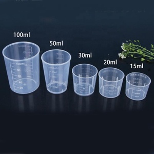 15ml 20ml 30ml 50ml 100ml Messbecher PP Kunststoff-Becher transparent für Labor küchen flüssigkeiten - Product Image 3