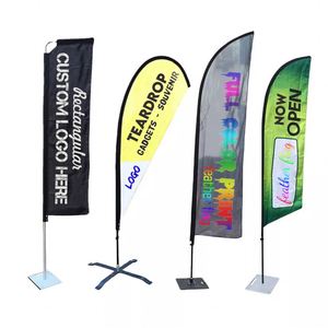 Drapeaux publicitaires personnalisés pour l'extérieur, bannières volantes, drapeaux en forme de larme, drapeaux de plage, drapeaux plume - Product Image 1