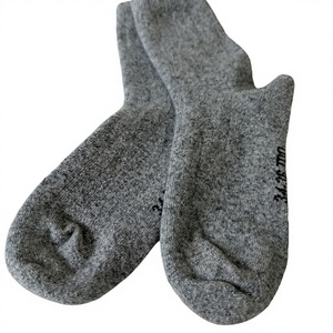 Wholesale Grey Crew <b>Socks</b> <b>Wool</b> Breathable Knitted Solid Color For <b>Women</b> Daily Casual Wear Spring Season - Product Image 2