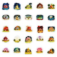 56 Piezas de Adhesivos de PVC Impermeables con Dibujos Animados de Animales para Decoración de Carcasas de Teléfono, Cuadernos y Vasos