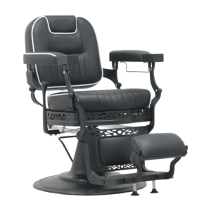 <b>Vintage</b> Black Reclining Barber <b>Chair</b> Commercial Hydraulic Salon <b>Chair</b> With Sturdy Base Ergonomic Design For Barbershops - Product Image 5