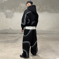 Fabricant de survêtements de haute qualité sur mesure, veste zippée épaisse et pantalon de survêtement, ensemble deux pièces, survêtement ample et surdimensionné pour hommes