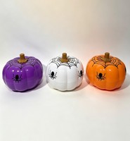 Décoration de table en forme de citrouille d'Halloween avec motif d'araignée pour la fête de la Toussaint