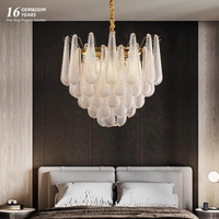 Nouveau lustre rond en cristal de luxe avec ampoules néon, luminaire suspendu pour salon, salle à manger et chambre à coucher