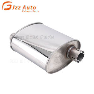 Modifiye egzoz borusu orta susturucu iç Y boru 67mm giriş 67mm + 55mm çift çıkışları evrensel 275x158mm Oval ator atör - Product Image 6