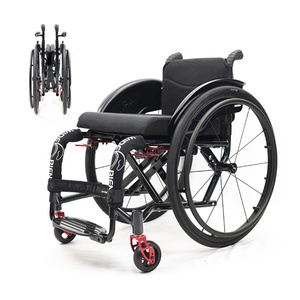 Ultra Light Folding Multi-functional Aluminum Portable Handicapped Mobility Sports Manual Wheelchair for <b>Disable</b> Adult EVENICE-W - Product Image 3