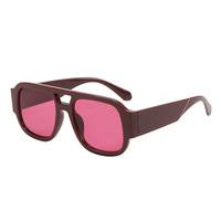 Kacamata Hitam Bingkai Persegi Gaya Retro Instagram Eropa Amerika, Perlindungan UV400, Double-Beam, Personalisasi, Unisex