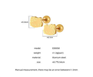 Nouveautés Offre Spéciale Style coréen <span class=keywords><strong>Niche</strong></span> doux et mignon Kt <span class=keywords><strong>chat</strong></span> vissage mode personnalisé polyvalent oreille os goujons boucles d'oreilles - Product Image 3