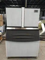 Máquina para Hacer Hielo en Cubos de 150 kg por Día, Refrigerador con Congelador Inferior