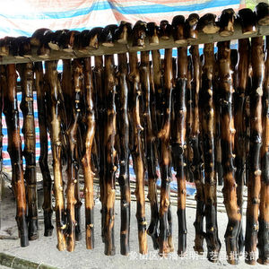 Canne de marche en rotin d'environ 90 cm de long avec poignée en bois pour personnes âgées, idéale pour la randonnée - Product Image 2