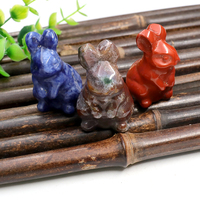 Lapin de Pâques sculpté en pierre naturelle et cristal, cadeaux de mariage pour invités, protection énergétique, décoration intérieure, cadeau spirituel