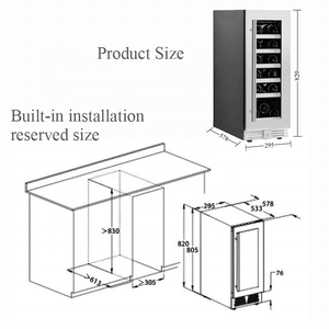 Refrigerador de <span class=keywords><strong>vino</strong></span> con compresor integrado, refrigerador de doble temperatura, con certificación CE/CB/ROHS - Product Image 3