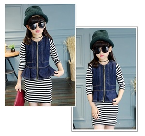 Venta al por Mayor de Conjuntos de Ropa para Niños, Estilo Nuevo, Vestido Largo y Chaqueta Vaquera Infantil - Product Image 4
