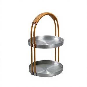 แท่นวางเค้ก2ชั้นแบบเคลือบด้านสำหรับตกแต่งบ้านโรงแรมและร้านอาหาร - Product Image 1