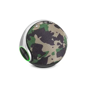 FANSBE Round Ball Fabric Cloth 8W Long Playing Outdoor Hifi RGB Wireless Mini Bluetooth Portable Speakers