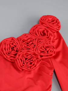 3D Blumen Asymmetrisches Atmungsaktives Damen Sexy Schulterfreies Bodenlanges Freizeitkleid für Frühling Geburtstagsfeiern Abschlussball Natürlich - Product Image 5