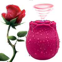 Großhandel USB-Aufladbarer Lebensmittelechter Silikon 10-Gang Rosenblüten-Vibrator für Frauen Sexspielzeug Saugende Rosen-Toys