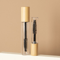 Tube de sérum pour cils de 10 ml, flacon en verre avec bouchon en bambou, tube de mascara vide pour l'huile de croissance des cils et des sourcils, cosmétique, logo personnalisé