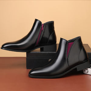 Bottes de créateur pour hommes, rehaussantes, à semelle épaisse, formelles, à enfiler, bottines de mode - Product Image 5