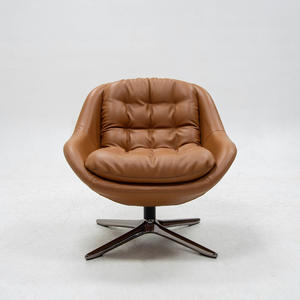 Modern Style Single Leisure <b>Chair</b> with Pedals Rotatable Metal for Living Room Balcony Brown Single Sofa Lounge <b>Chair</b> Wholesale - Product Image 4