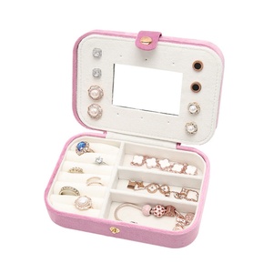 Wholesale Luxury Velvet Jewelry Box Rectangle Jewelry Organizer <b>Storage</b> <b>Rings</b> for Earrings Necklace Lipstick Premium Jewellery - Product Image 1