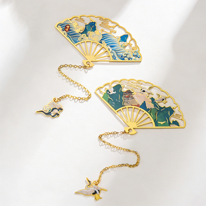 Marque-pages métalliques personnalisés créatifs, cadeaux souvenirs pour le tourisme, la remise des diplômes et les anniversaires, marque-page avec breloques pendentifs en chaîne - Product Image 2