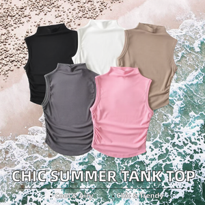 Women 2024 Summer Breathable Halter Neck <b>Sleeveless</b> Short Tank <b>Tops</b> Vintage Casual Sexy & Club - Product Image 2