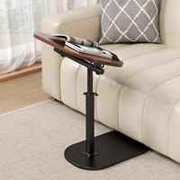 Table d'appoint en forme de C à hauteur réglable, pivotante à 360°, avec plateau rabattable, table d'appoint mobile, table de chevet coulissante, table basse pour canapé