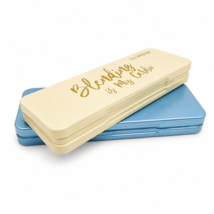 Boîte en métal à couvercle articulé pour pinceaux de maquillage, conteneur de rangement cosmétique personnalisé imprimé pour outils de beauté - Product Image 3