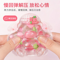 Nouveau jouet en peluche en mousse en forme de fruit, ours à capuche, jouet anti-stress à rebond lent, mignon et amusant pour les enfants de 5 à 7 ans