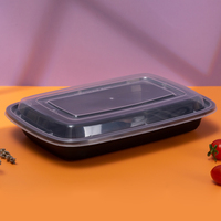 Contenedores Rectangulares Desechables de Plástico PP para Alimentos, Aptos para Microondas, Envases para Llevar