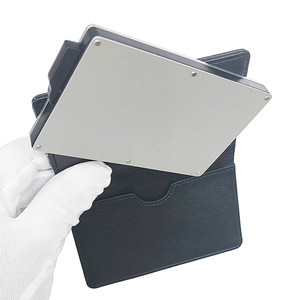 PU Leather & Aluminum <b>Open</b> RFID Anti-Theft Credit Card Holder Short Magnetic Wallet with Automatic Pop-<b>up</b> Nylon Lining - Product Image 3