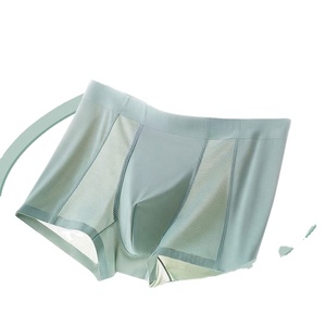 Calzoncillos bóxer de seda helada para hombre, cómodos, transpirables, sin costuras, de tiro medio, diseño hueco para mayor ventilación, ideales para el verano. - Product Image 3